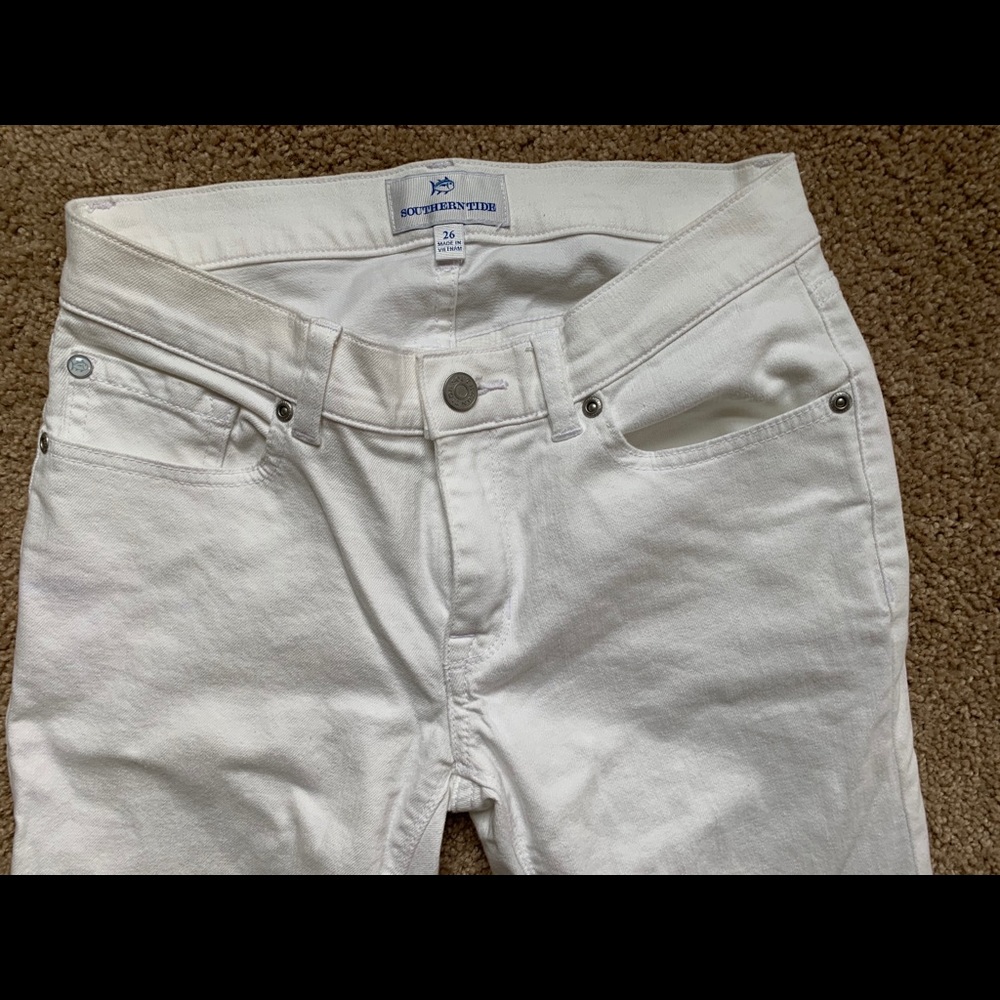 New Southern Tide white jeans